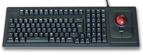 GeBE Picture Beleuchtete PC Tastatur mit großem Trackball, ideal fürs Homeoffice (KTQ-105-TB50)